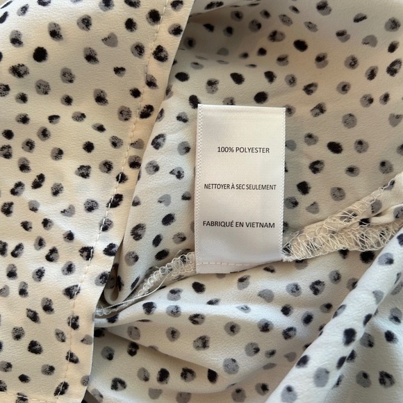 ASTR The Label Cream Olive Multi Dot Print Button Up Shirt Blouse Size Med NWT - Picture 13 of 13
